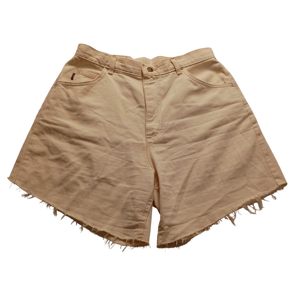 Riders Denim Shorts Women's Cream Raw Hem Vintage Style 31 Cream